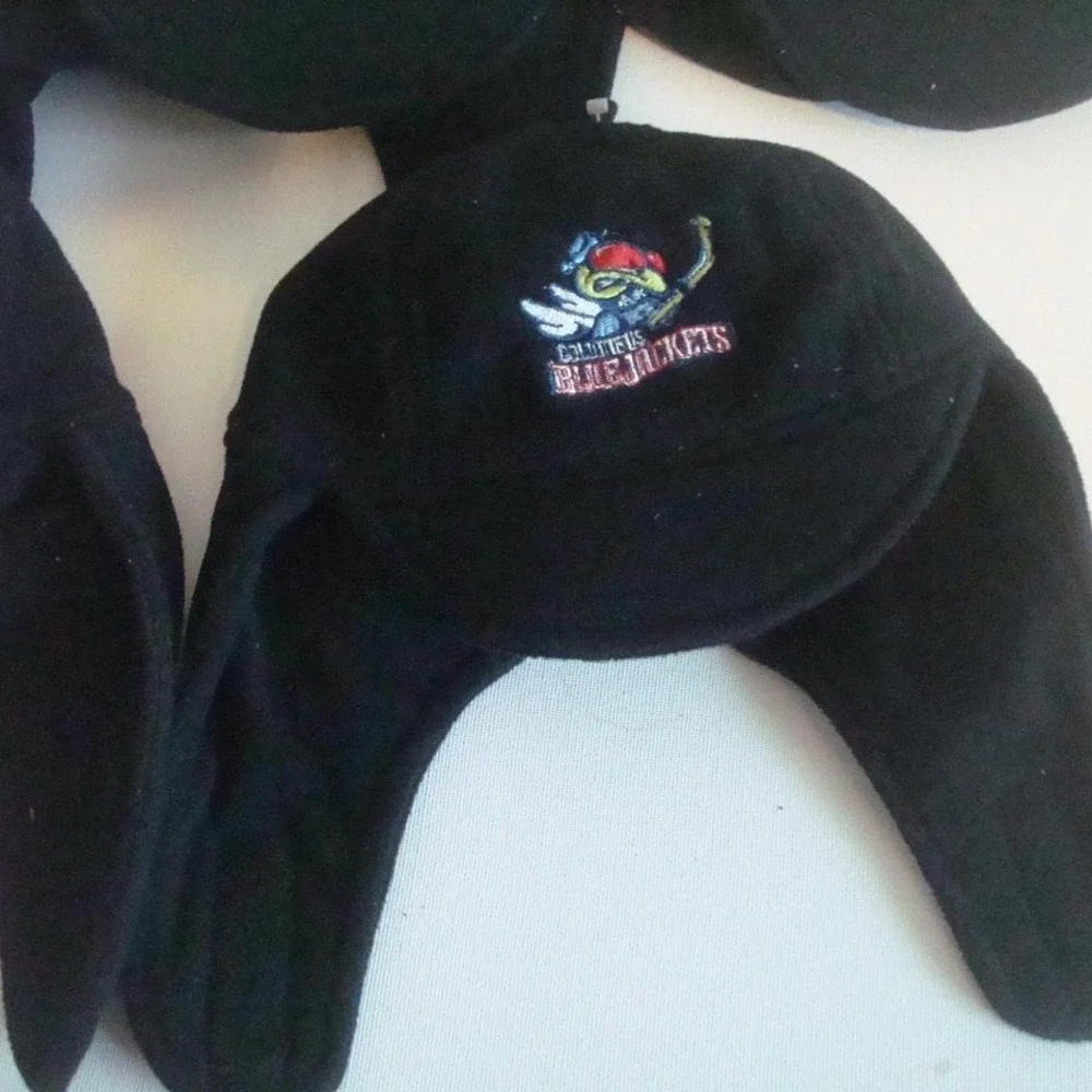 5-HAT LOT COLUMBUS BLUE JACKETS YOUTH KIDS G-CAP BEANIE KNIT HAT CAP G5 VINTAGE